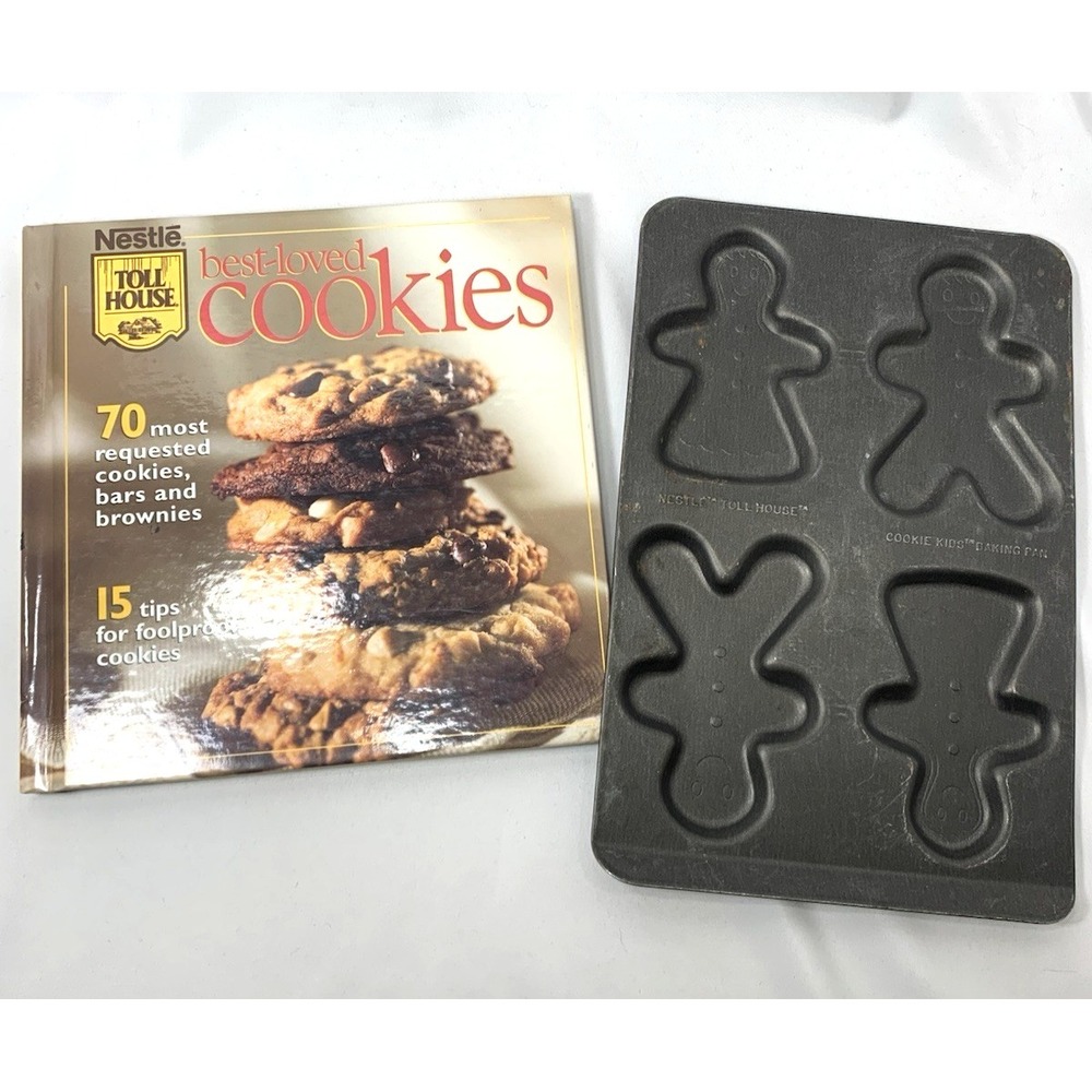 Nestle Toll House Best-Loved Cookies Hardcover Book 1995 + Cookie Kids Pan